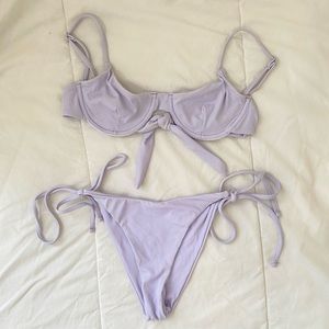 ZAFUL Lilac Underwire Ribbed Bikini Set
